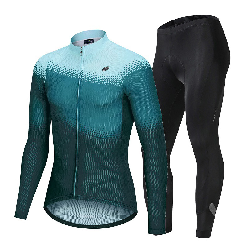 Hot Custom Sportswear Long Sleeve Digital Sublimated Printing Bicycle Clothes Light Material Shirts and Pants Cycling Jersey