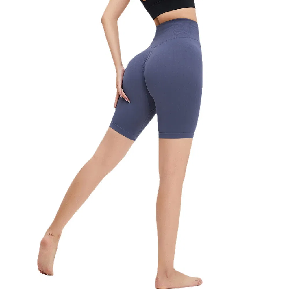 Cross Border New Sports Fitness Pants, Naked, Traceless, Five Point Pants, No Embarrassment, Line Speed Dry Yoga Shorts for Women