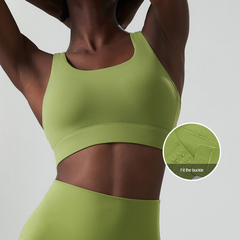 New Arrival High Support Adjustable Hasp Skin Friendly Beauty Back Naked Feeling Yoga Sports Gym Bra for Women