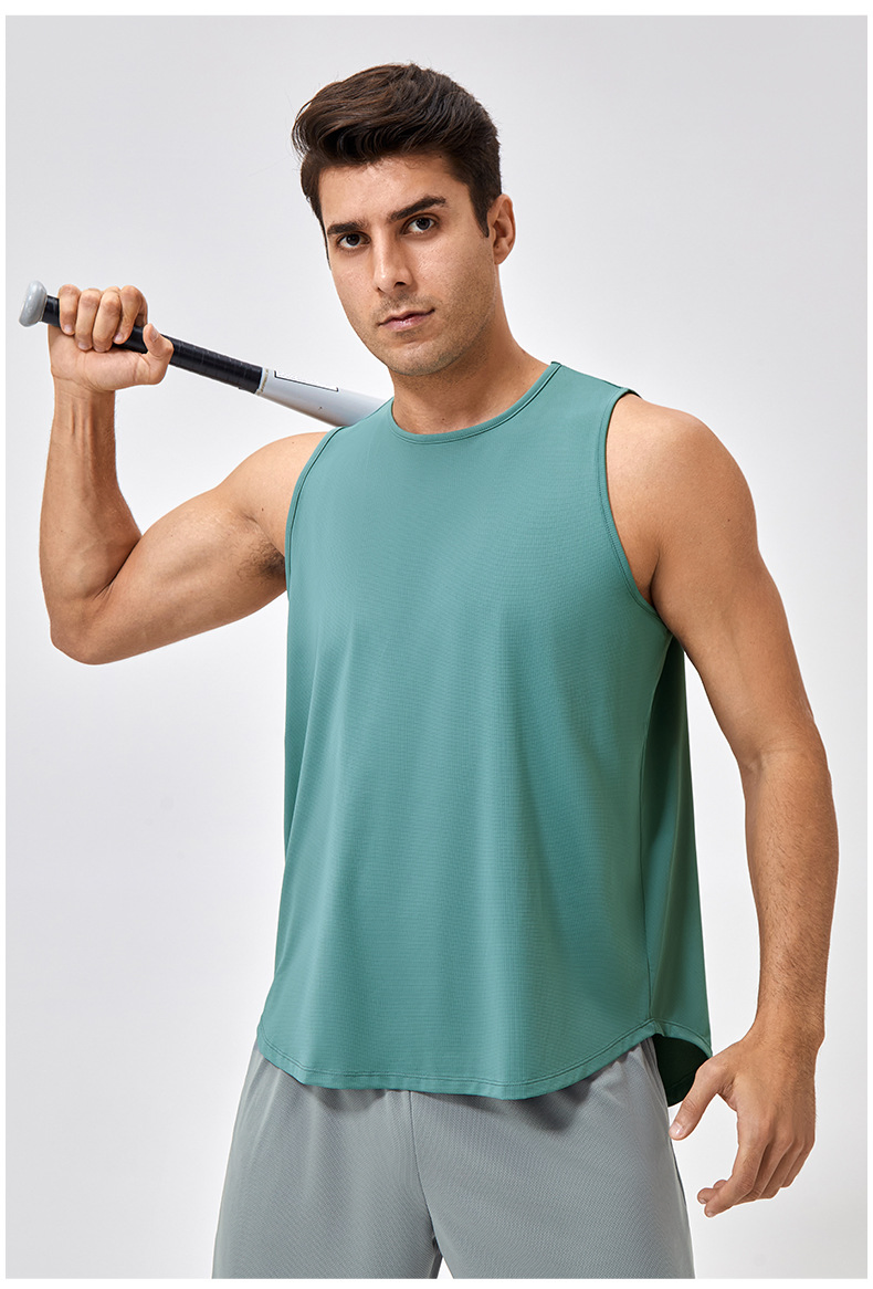 Men's Summer Loose-Fit Quick-Dry Gym Tank Top Breathable Mesh Running Workout Shirt