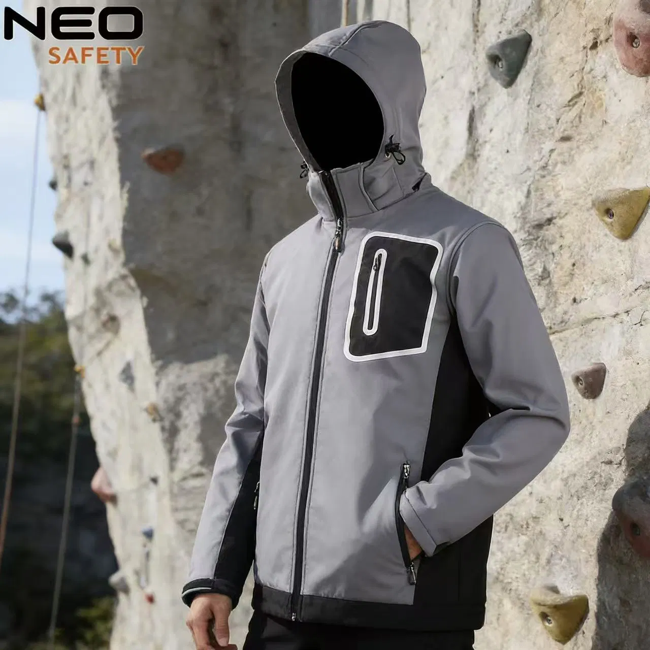 Winter Running Softshell Jacket Men Windproof Breathable for Jogging Training Lightweight