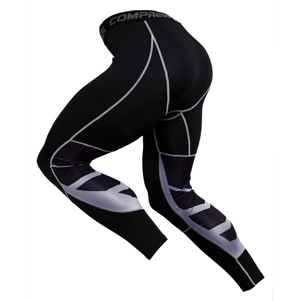 Men's Stretchy Quick-Drying Pants Sport Training Gym Wear Compression Leggings Fitness Jogging Trousers Tights Unisex Wicking Running Pants