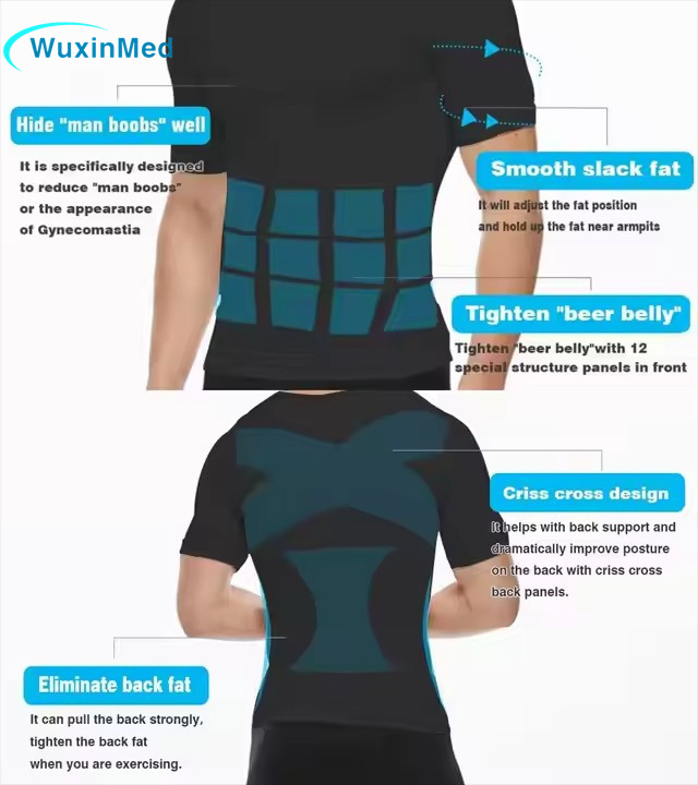 Men Body Shaper White Undershirt Custom Quick Dry Breathable Nylon Seamless Workout Compression Shirt