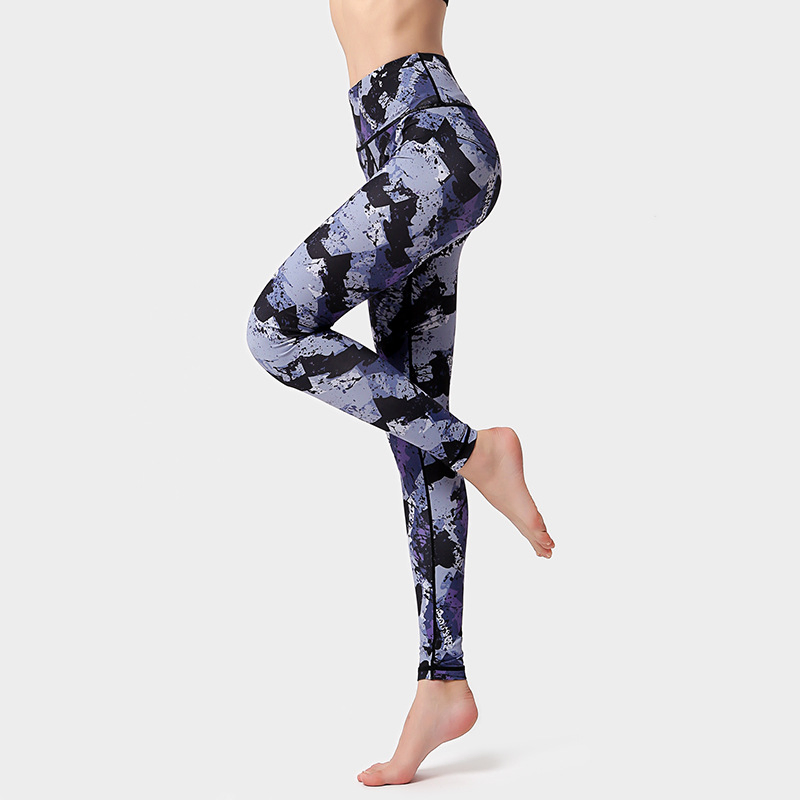 Xsunwing Factory Wholesale Womens Stylish Tie Dye Printed Compression Leggings Workout Running Tights Sports Clothes Tummy Control Yoga Pants Women Legging Wdq1