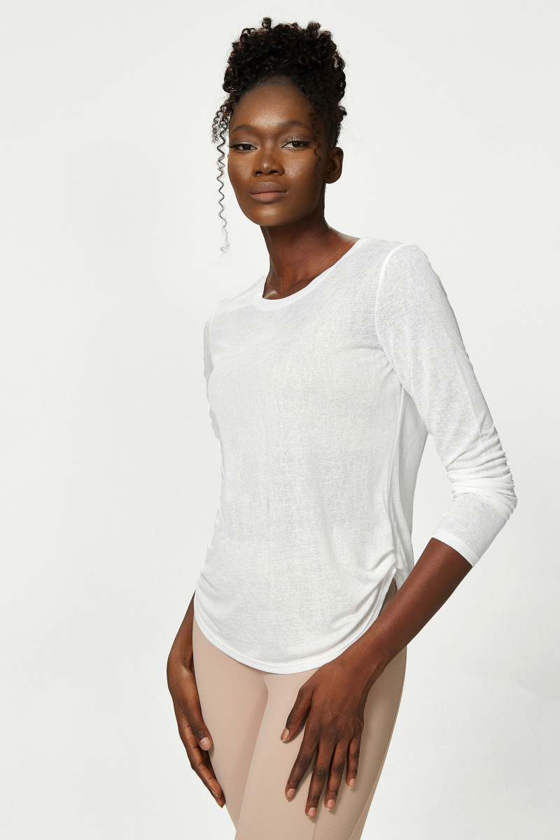 Workout Gym Top Quick Dry Running Sweatshirt Wholesale Custom Tracksuits Sweatsuits Women Yoga Longs Sleeve Shirt Side Loosse Top