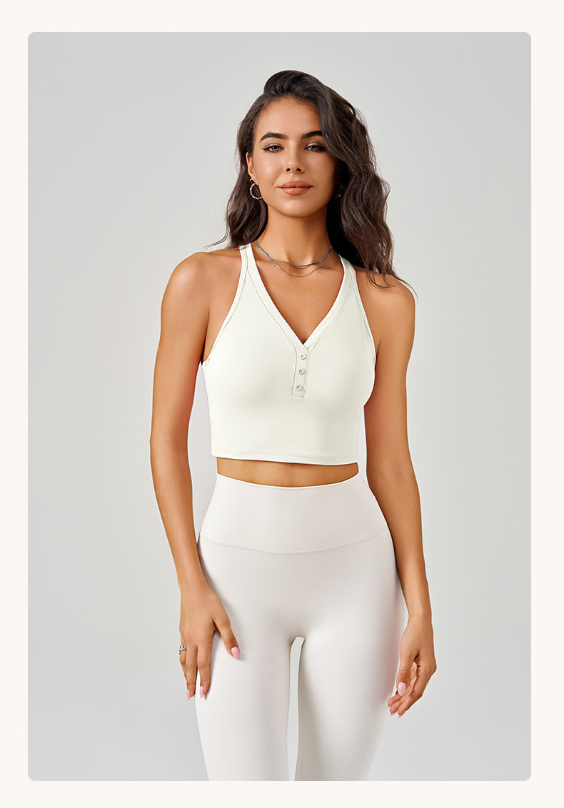 Woman Breathable Yoga Clothes Running Sports Fitness Vest Slim Fitting Tennis Top