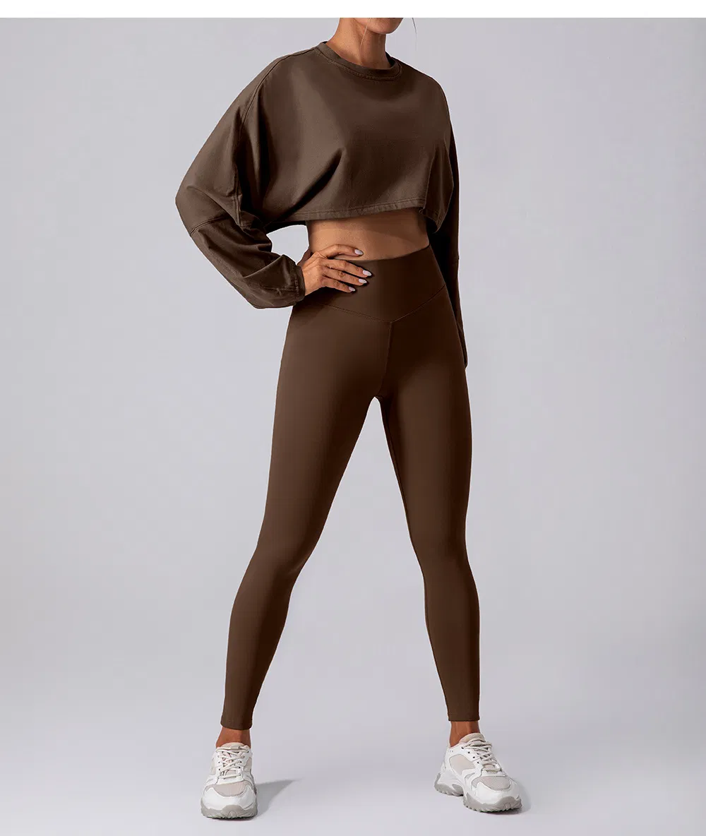 Custom Workout Yoga Bra Set Cropped Shirt and Flared Pants Sets Women Gym Two Piece Fitness Clothing Athletic Activewear