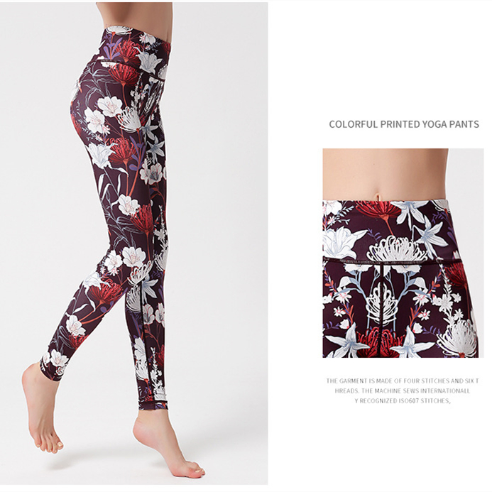 Xsunwing Factory Wholesale Womens Stylish Tie Dye Printed Compression Leggings Workout Running Tights Sports Clothes Tummy Control Yoga Pants Women Legging Wdq1