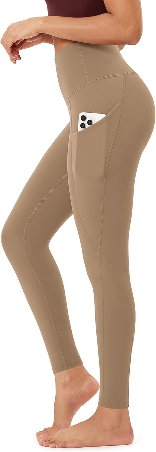 Women's High Waisted Yoga Leggings with Pockets, Tummy Control Non See Through Workout Athletic Running Yoga Pants