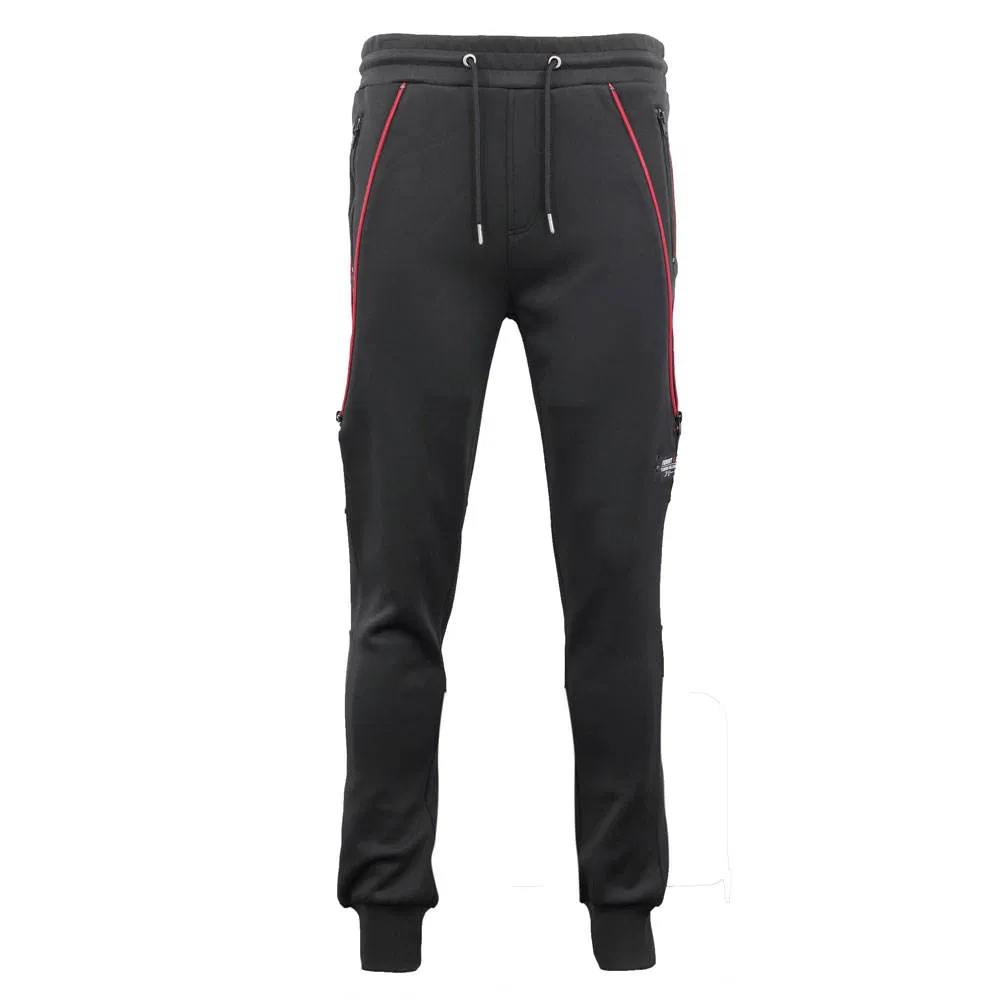 Hot Sale Black Color Track Zip Mens Jogger Pants with Custom Logo