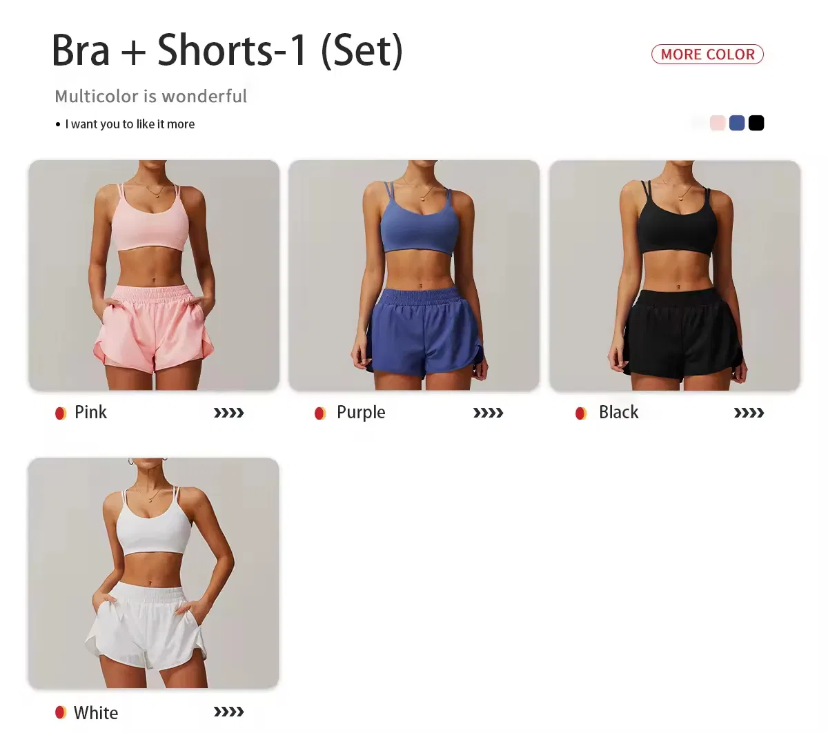 Leisure Side Pocket Fitness Running Lining Shorts Sports Gym Backless Cross Bra Activewear Two Piece Outfit Yoga Set