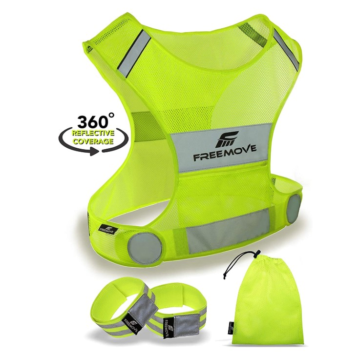 Reflective Vest Running Gear Ultralight Runner Safety Vest+Armbands &amp; Bag