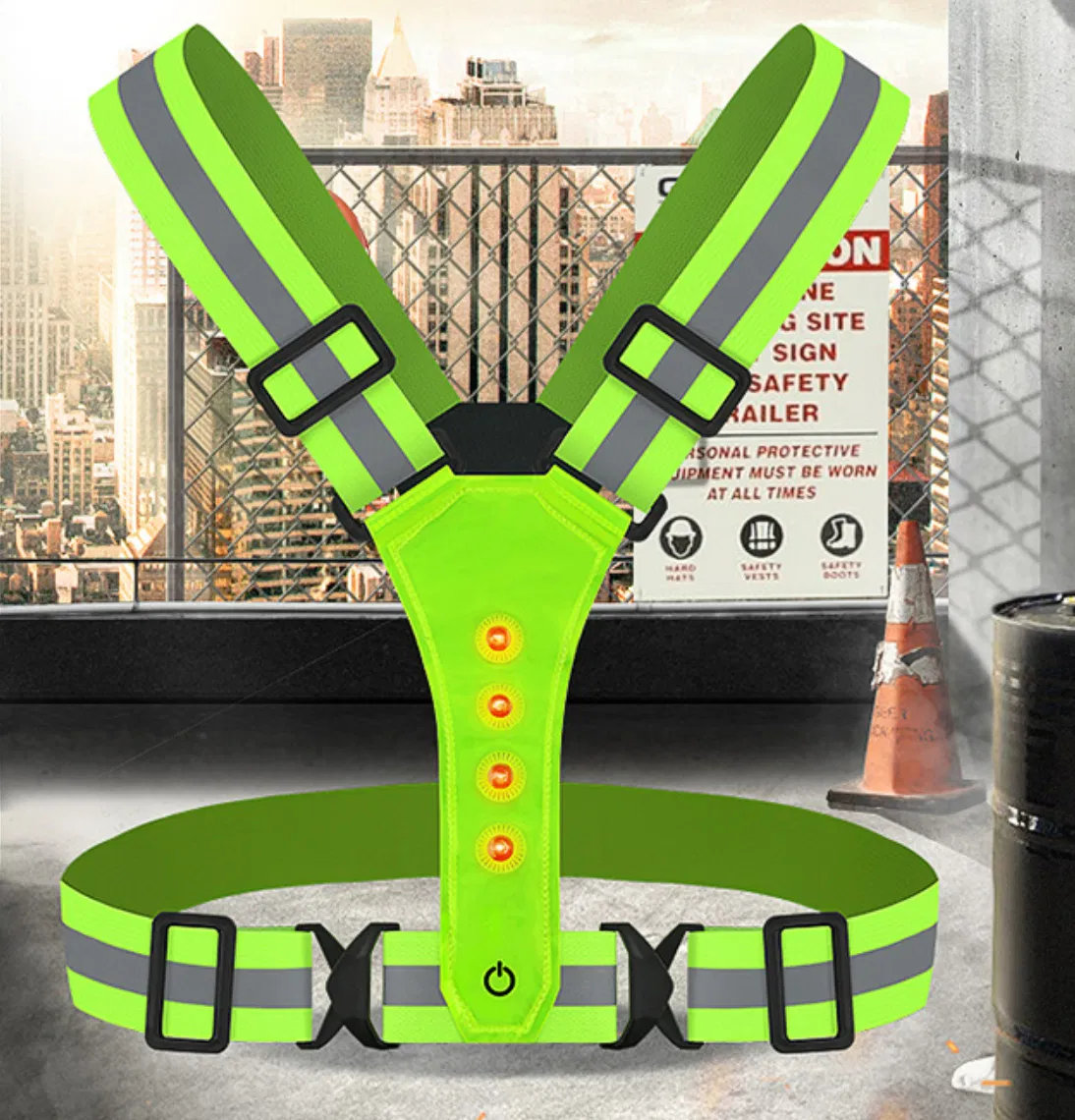 Night Reflective Safety Strap Elastic Reflective Vest for Riding Night Run