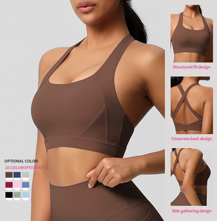 Gathered Design Sports Bra - Medium Support for Studio &amp; Daily Wear