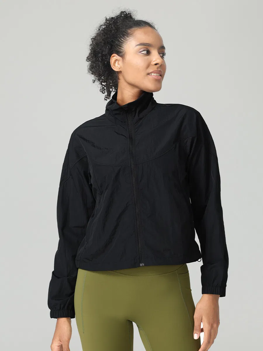 High-End Custom Lightweight Casual Sports Running Full Zip up Jacket Women Windbreaker Hiking Outdoor Jacket