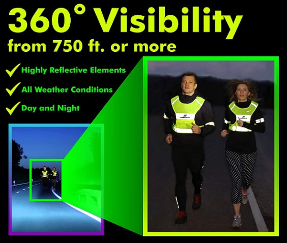 Reflective Vest Running Gear Ultralight Runner Safety Vest+Armbands &amp; Bag