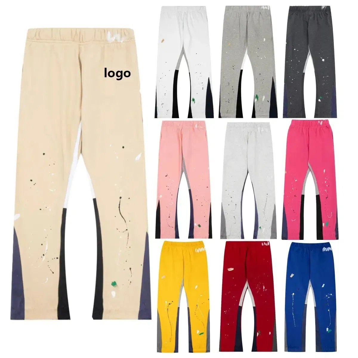 Top Quality Dept Graffiti Paint Jogger Men′ S Flare Trousers Baggy Cargo Track Pants Men Jogger Sweat Pants