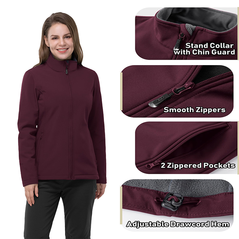 Outdoor Cycling Running Sport Tactical Windproof Waterproof Hooded Softshell Jacket for Women