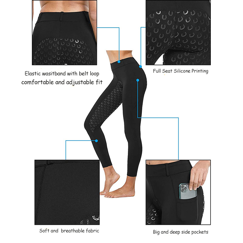 Sportswear Horse Riding Clothing Full Seat Silicone Jodhpurs Equestrian Riding Clothing Breeches Women Tights