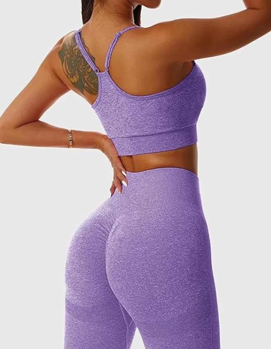 2 Piece Seamless Workout Sets Legging Yoga Sets with Padded Stretchy Sports Bra