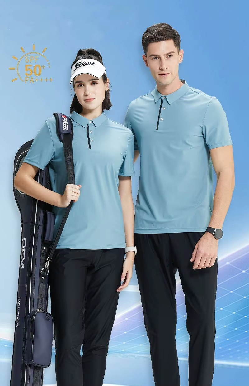 Athletic Quick Dry Polo Shirt Golf Fitness Workouts Sweat-Wicking Golf Tennis Sports Men T Shirt