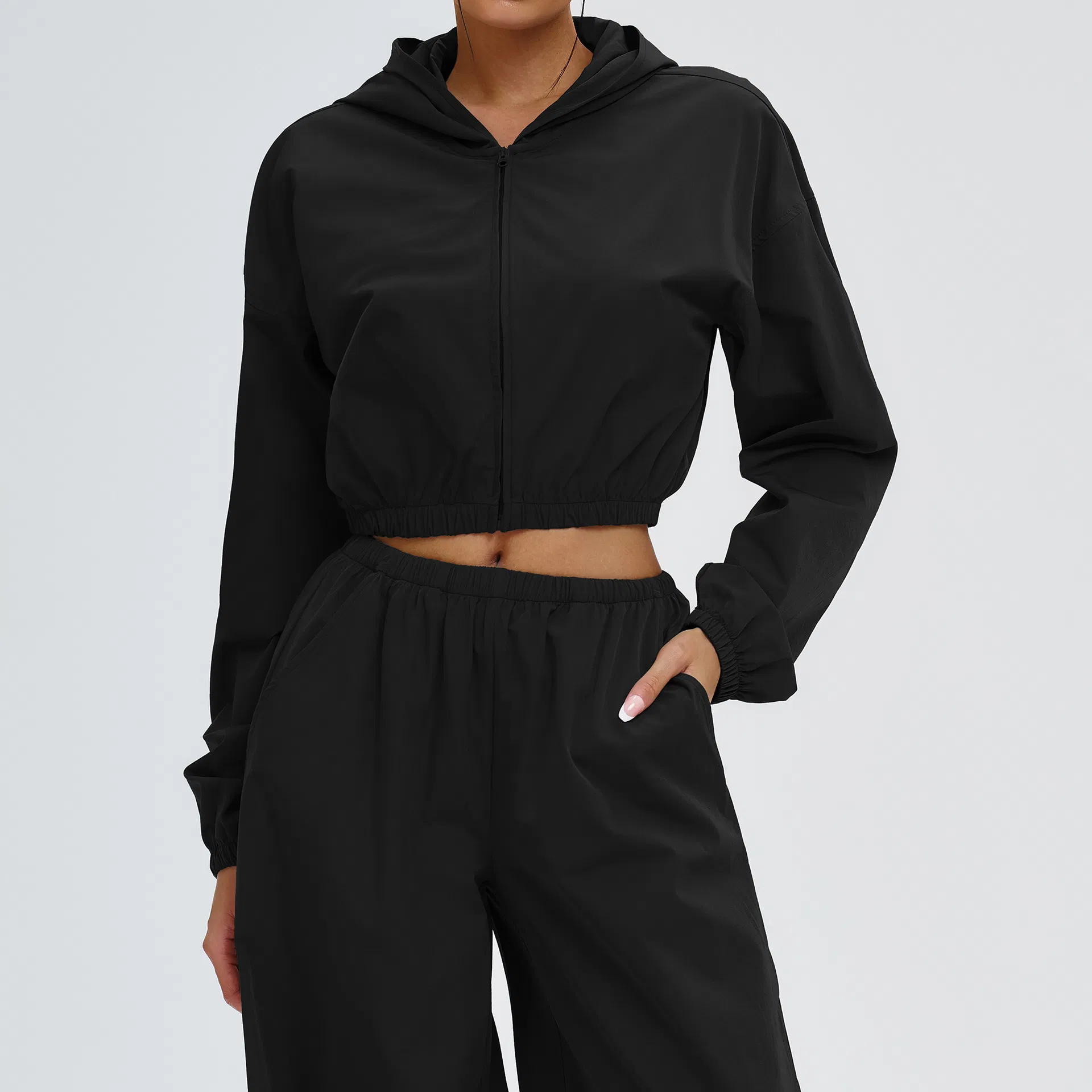 Outdoor Sun-Protective Coat with Zipper Windproof Hooded Jacket Cycling and Mountaineering Sports Outer Jacket