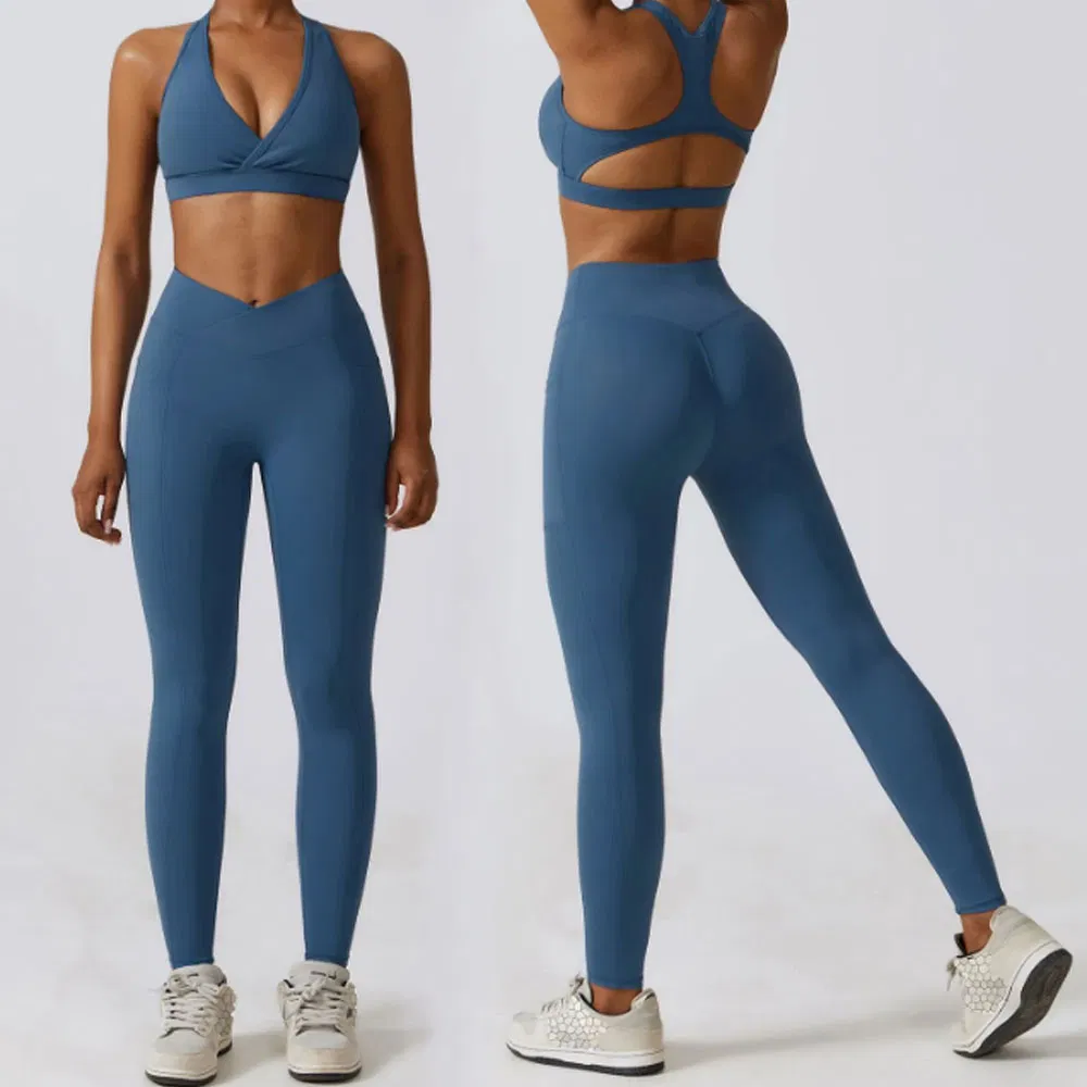 High Compression Yoga Leggings Sports Bra Gym Wear Fitness Women Sportswear Yoga Sets