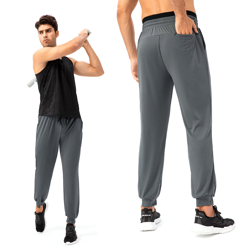 Wholesale Sports Jogger Pants with Hidden Back Zipper Pockets, Custom Logo Tapered Training Soccer Athletic Pants Running Workout Cool Dry Track Pants for Men