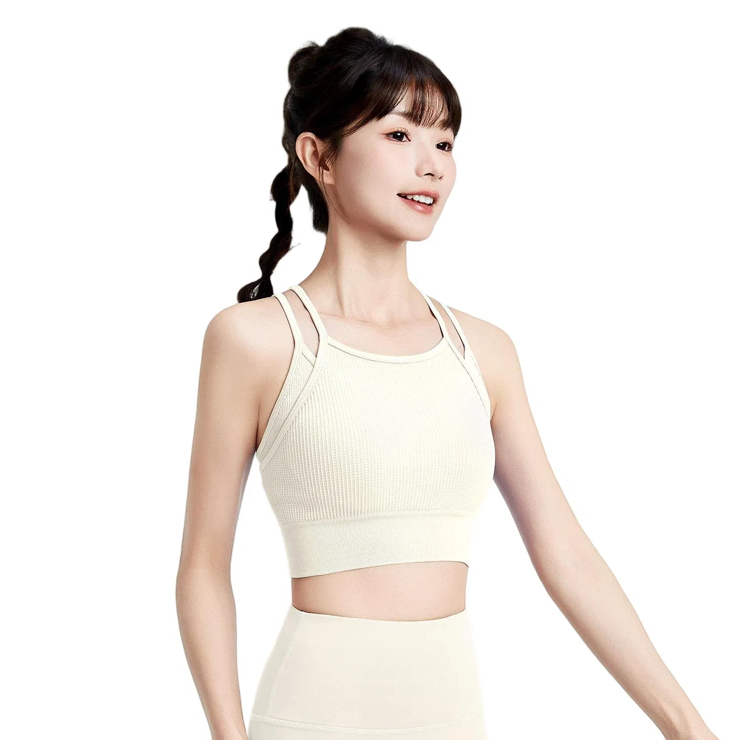 Wireless Sports Bra - Medium Support Yoga Bra with Removable Pads