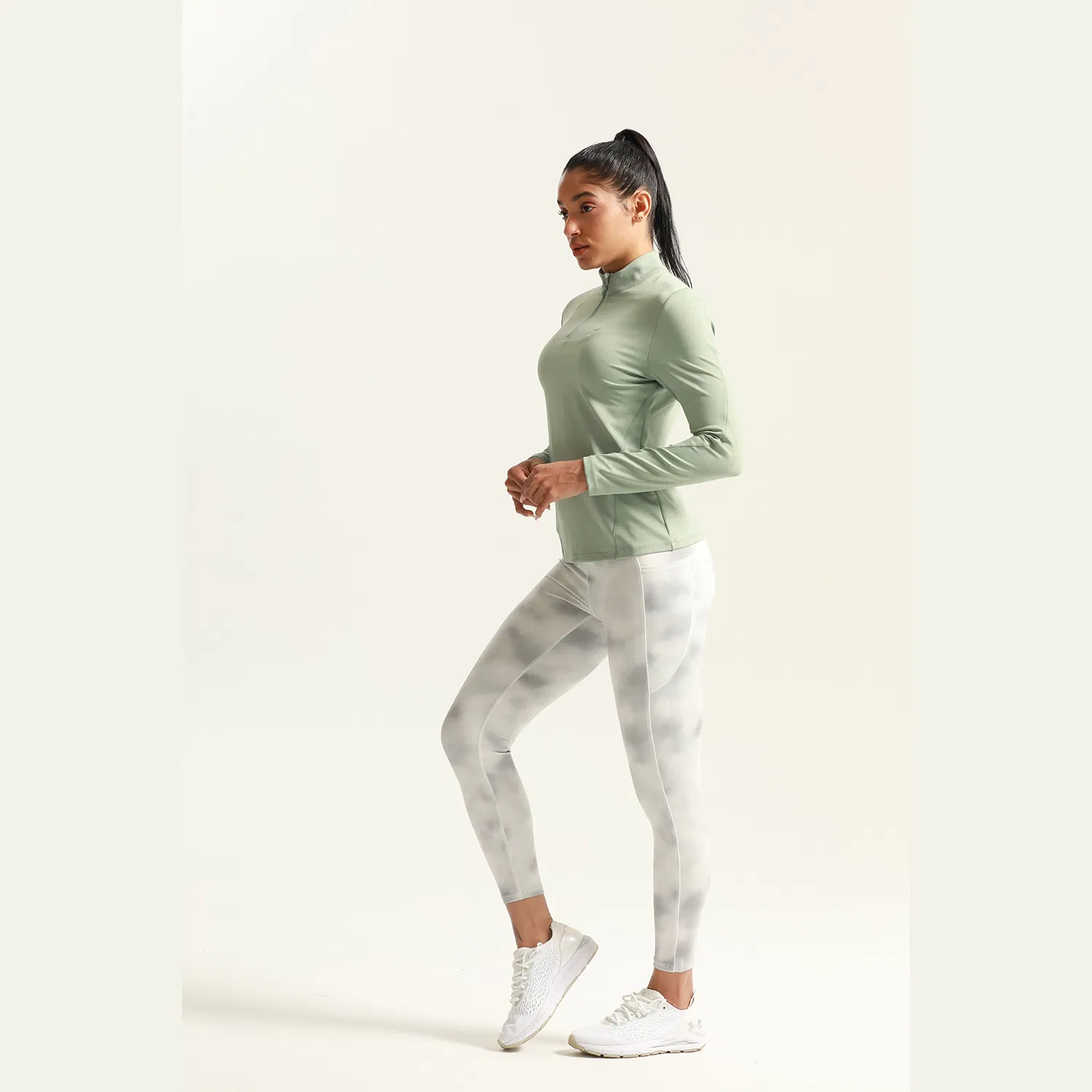 Breathable Women Gym Fitness Shirts 1/4 Zip Pullover Sport T-Shirts Long Sleeve Activewear Yoga Workout Tops