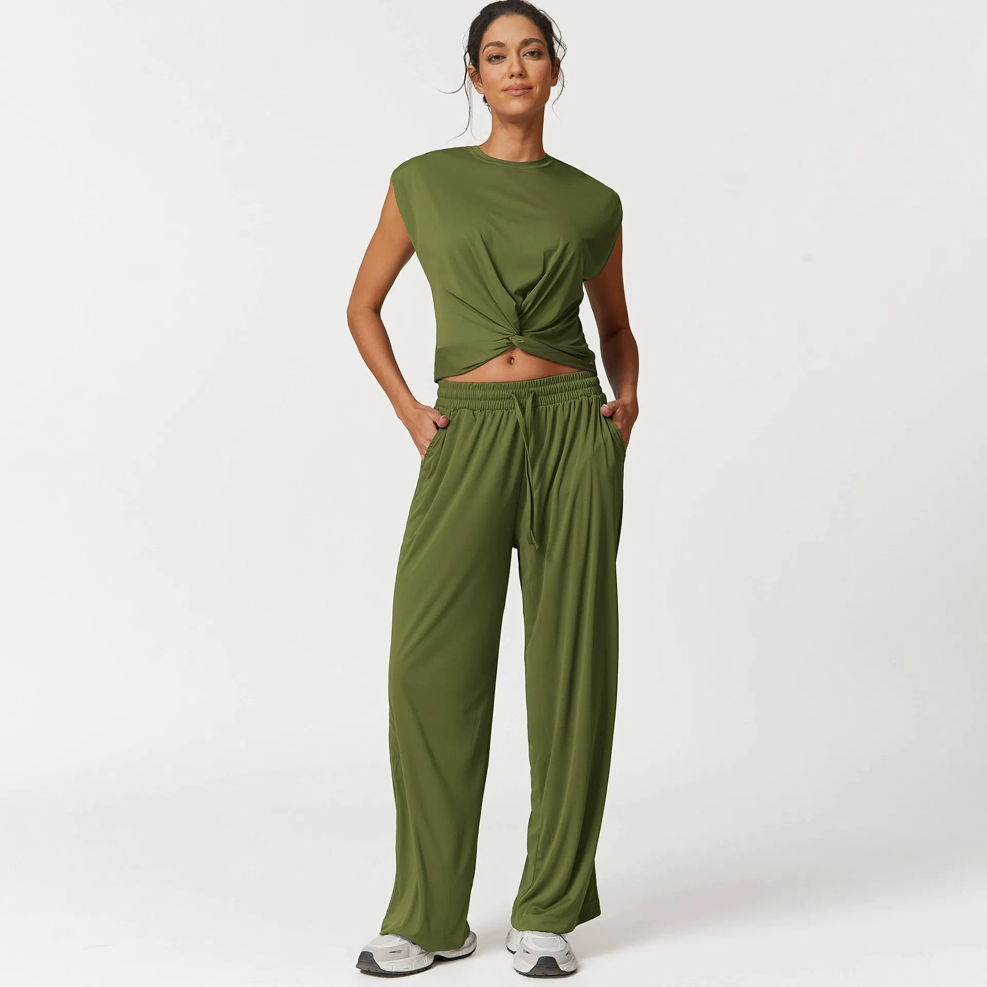 High Elasticity Nylon-Spandex Breathable and Comfortable Fitness Sports Yoga Sleeveless Top