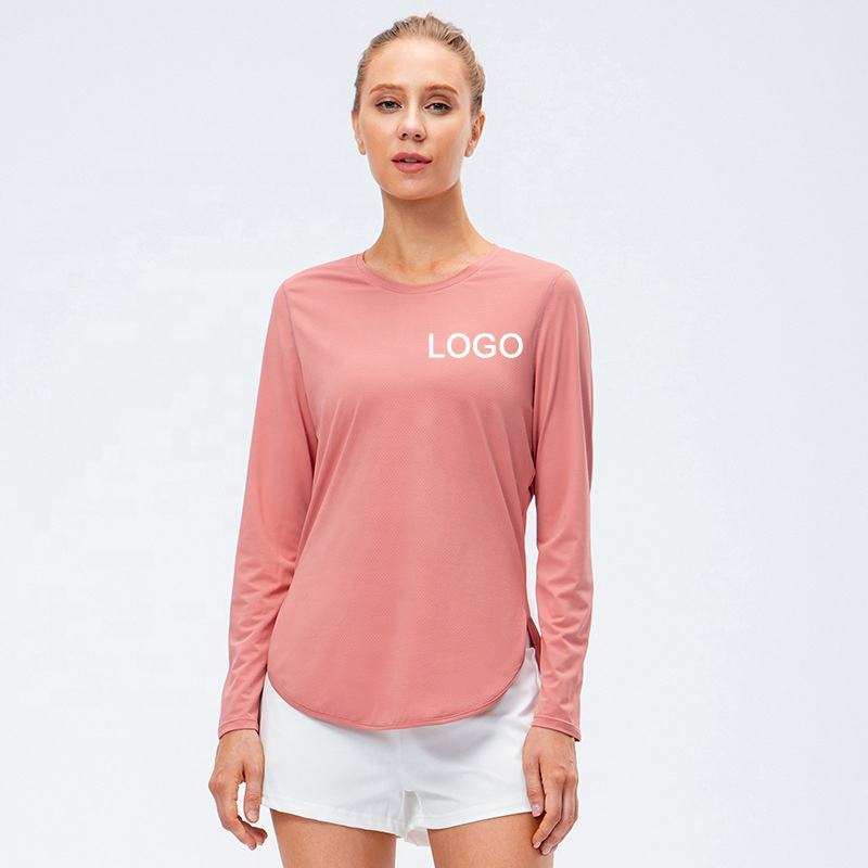 Upf50+ Long Sleeve Protection Quick-Dry Workout Tops with Pockets Hiking Swim Shirt