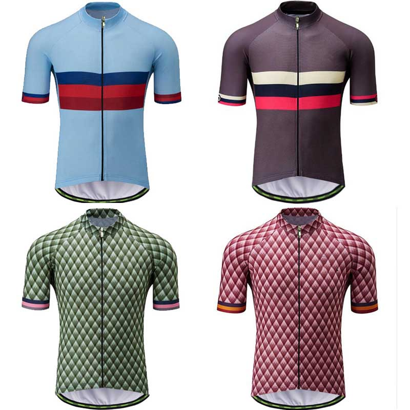 Manufacturer Custom Colorful Shape Striped Cycling Bike Jerseys Design Bicycle Wear