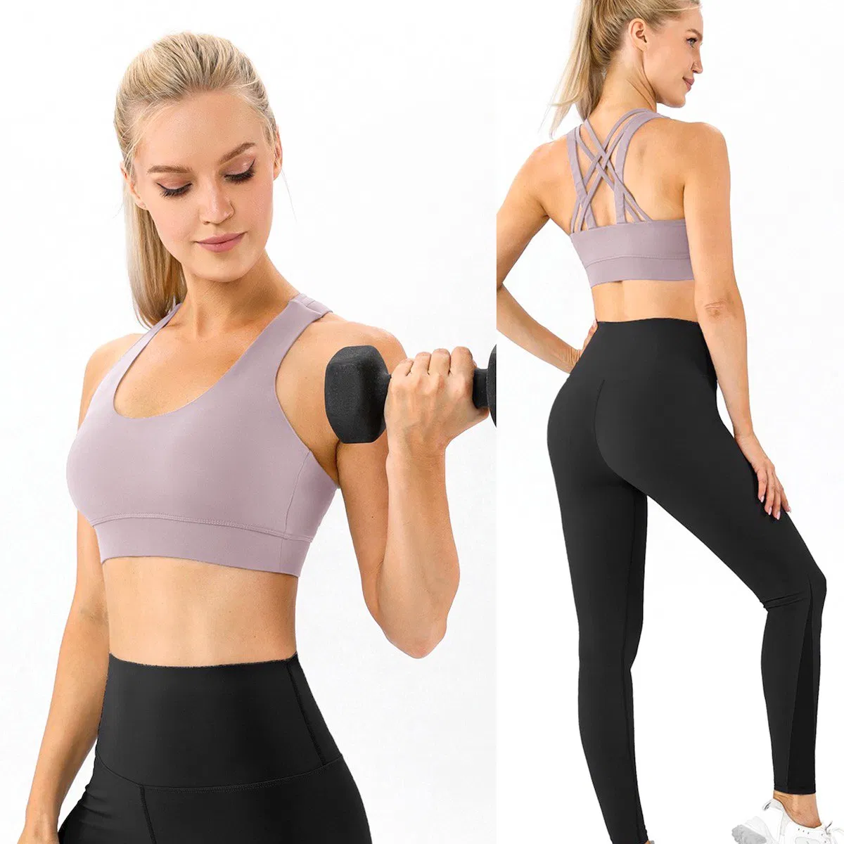 New Fancy Multi Strappy Back Ropa De Yoga Apparel Sports Bra for Women, Custom Logo Medium Support Breahable Running Top Gym Bra with Removable Cups