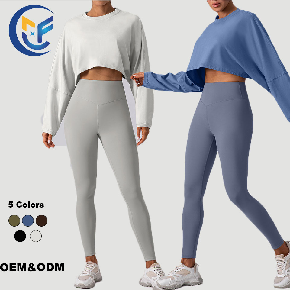 Custom Workout Yoga Bra Set Cropped Shirt and Flared Pants Sets Women Gym Two Piece Fitness Clothing Athletic Activewear