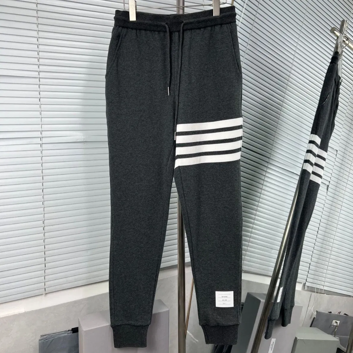 Wholesale Retro Designer Tb Street Wear Gray Pants Hip Hop Track Pants OEM Manufacture