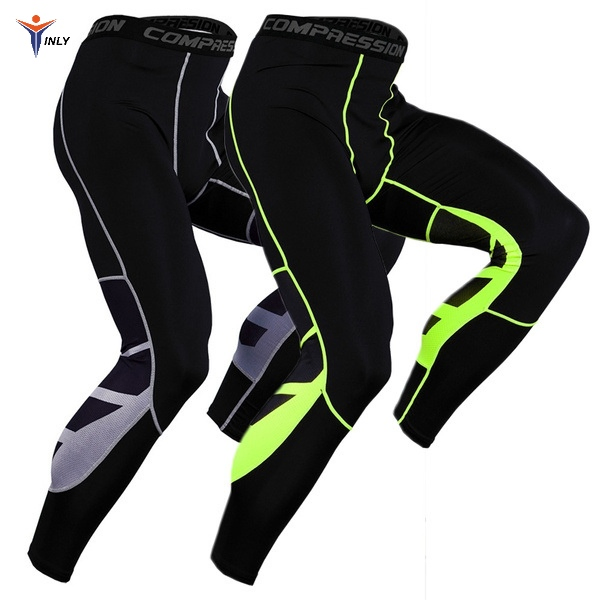 Men's Stretchy Quick-Drying Pants Sport Training Gym Wear Compression Leggings Fitness Jogging Trousers Tights Unisex Wicking Running Pants