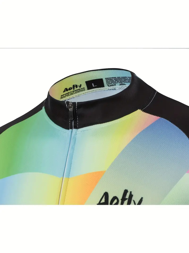 Breathable Men's Cycling Jersey with Reflective Strip and 3 Back Pockets - Quick Dry Sportswear Road and Mountain Biking Jersey