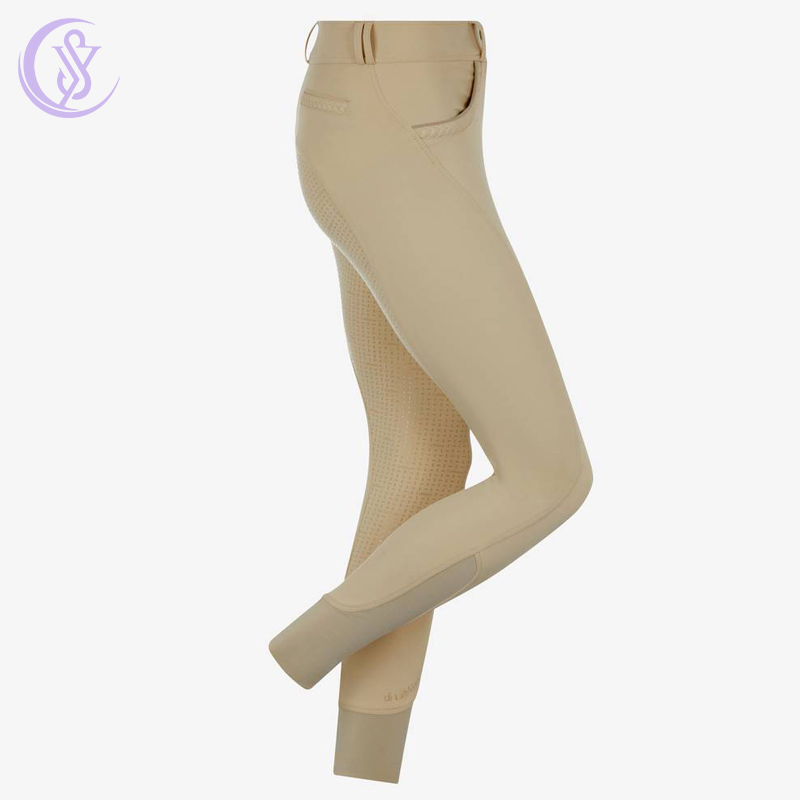 Hot Sell Great Stretch Sporty Horse Riding Breathable Khaki Horse Riding Breeches Leggings Equestrian Sport Tights