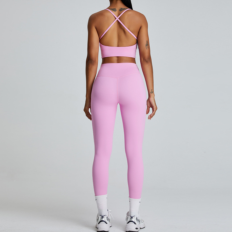 Custom Logo Solid Color Fashion Activewear Clothing Women Yoga Gym Fitness Sets
