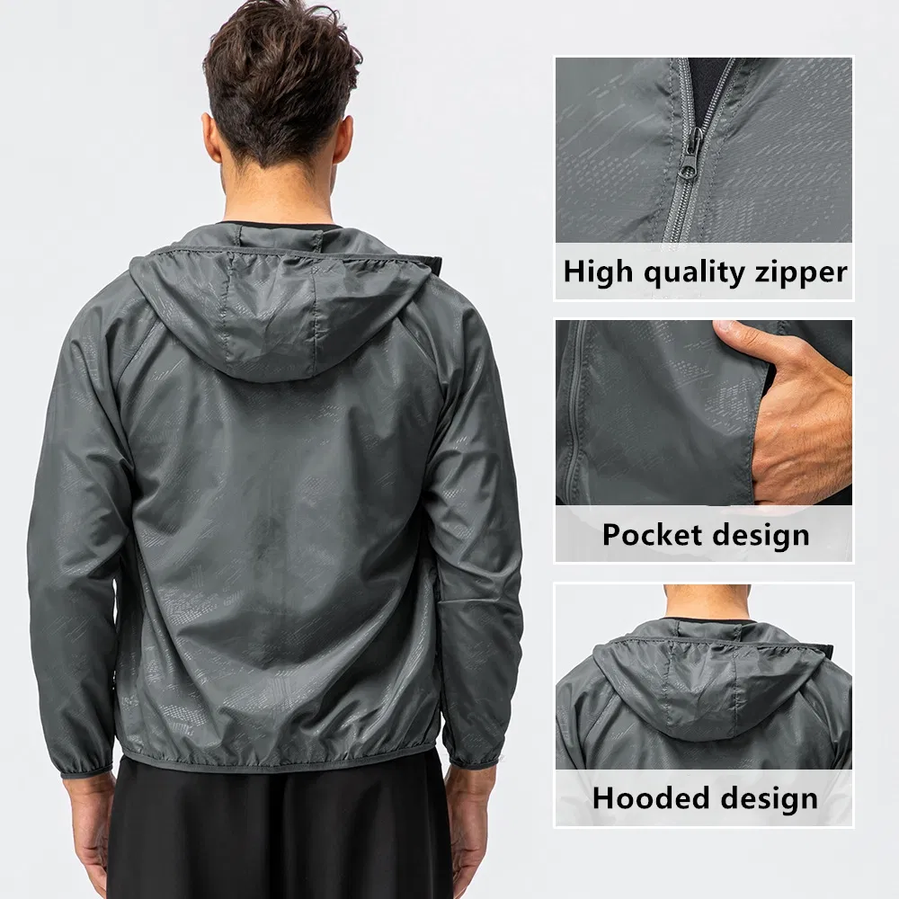 Xsunwing Wholesale Outdoor Wear Men Cycling Running Jacket Waterproof Hiking Packable Windbreaker Lightweight Windproof Bike Jacket Myel15007
