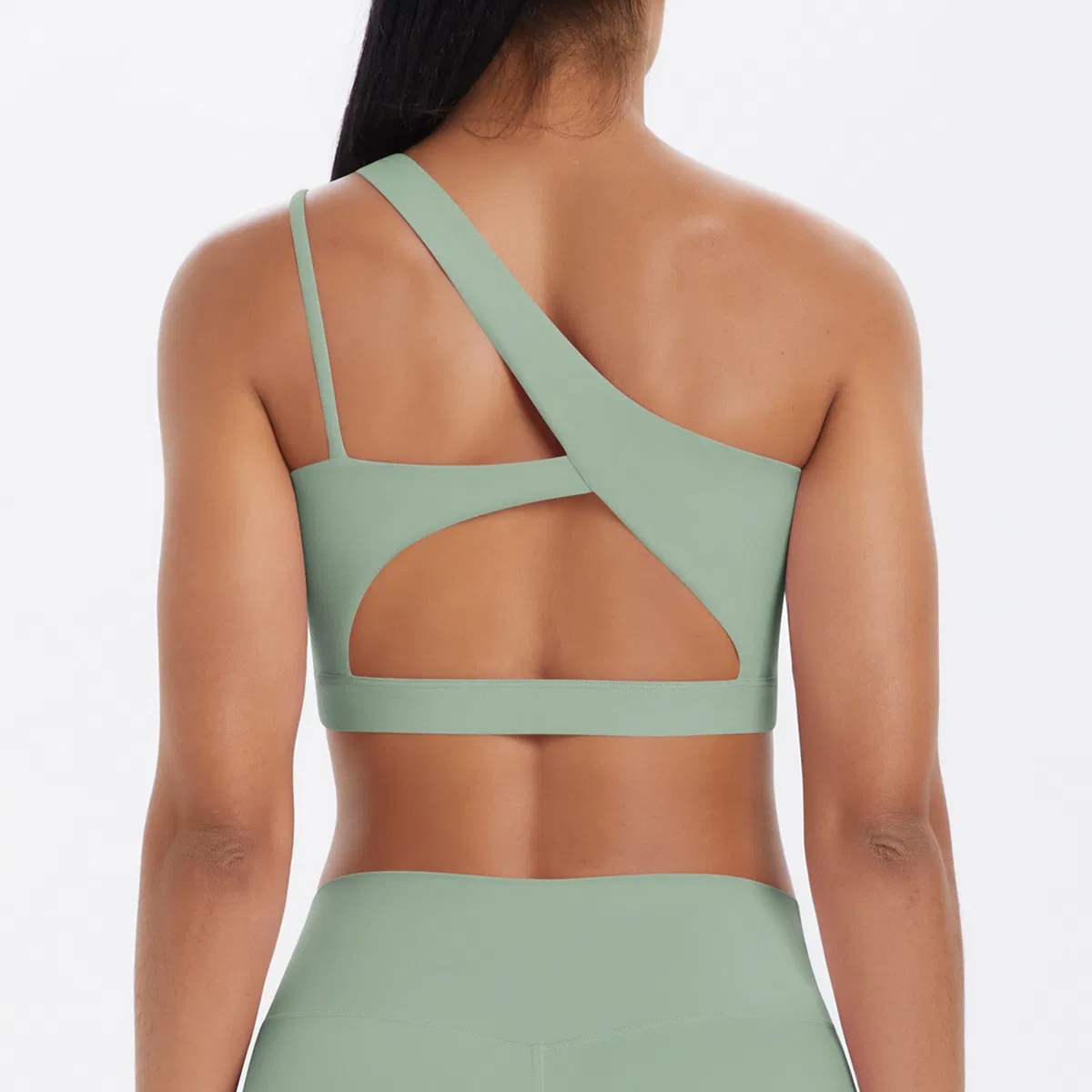 Wholesale Sexy One Shoulder Sports Bra for Women Medium Support Workout Yoga Asymmetrical Fitness Gym Crop Tank Top