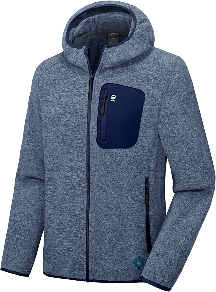 Men′ S Lightweight Sport Outdoor Fashion Winter Warm Polar Fleece Running Jacket Hooded Full Zip Hiking Jacket