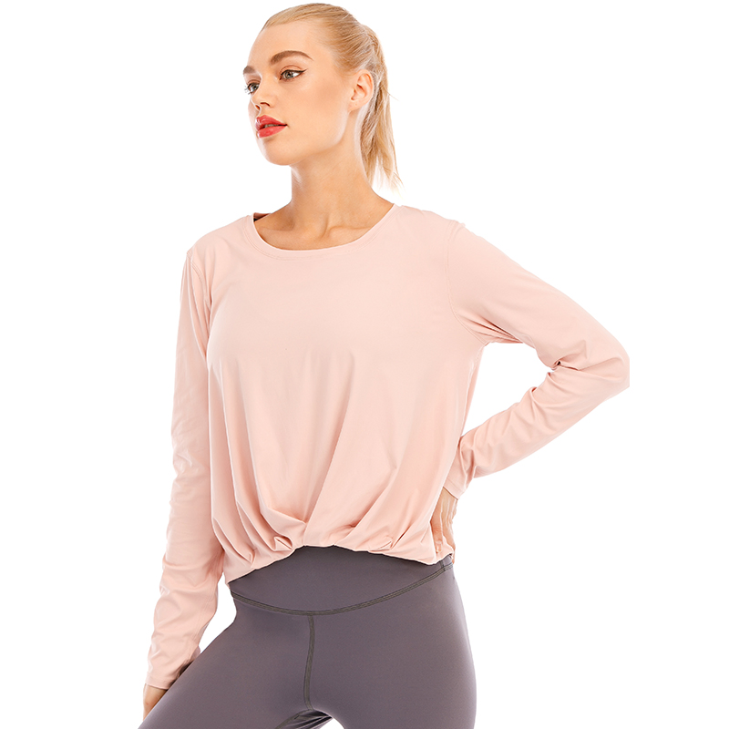 2021 New Yoga Tank Long Sleeve Fashion Fitness Wear Breathable Yoga Top