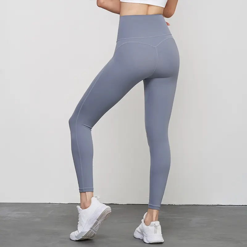 Wholesale Clothes Women Nylon No Underwear Compression Stretchy Yoga Pants High Waist Butt Lift Luxury Workout Running Gym Sports Wear Leggings