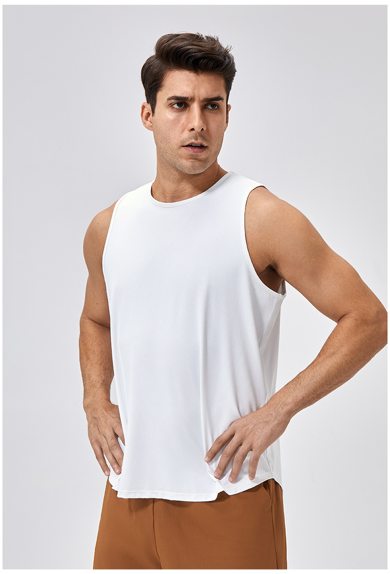 Men's Summer Loose-Fit Quick-Dry Gym Tank Top Breathable Mesh Running Workout Shirt