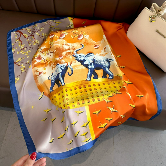 Hot Selling Luxury Satin Silk Square Scarf 70cm Printed Shawl Muslim Headscarf Women's Head Wraps