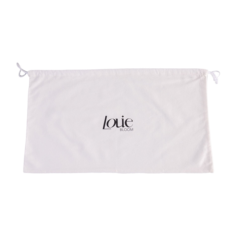 Custom Logo Eco Friendly Brushed Cotton Fabric Gift Packaging Pouch Drawstring Dust Protection Bag for Handbags Clothes