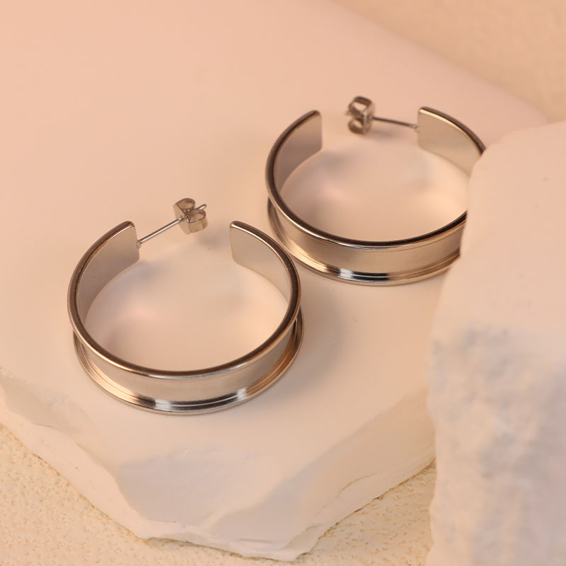 Custom 18KGold Plated Stainless Steel Chunky Hoop Earrings Women Waterproof Hypoallergenic Jewelry Fashion Accessories for Women
