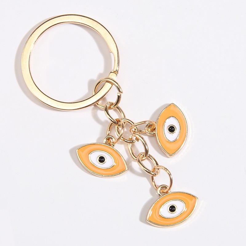 Fashionable Evil Eye Religious Style Hand Charm Zinc Alloy Keychain Decorated Rhinestones Cartoon-Themed Women's Back School